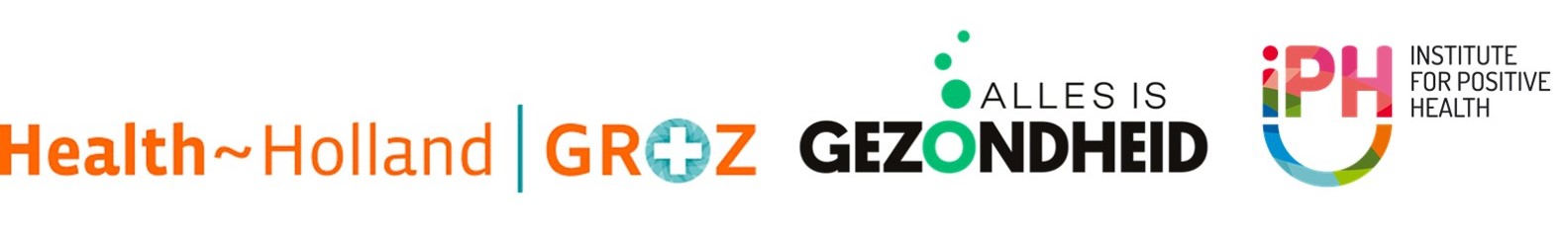 Logo's van GROZ, Alles is Gezondheid en Institute for Positive Health